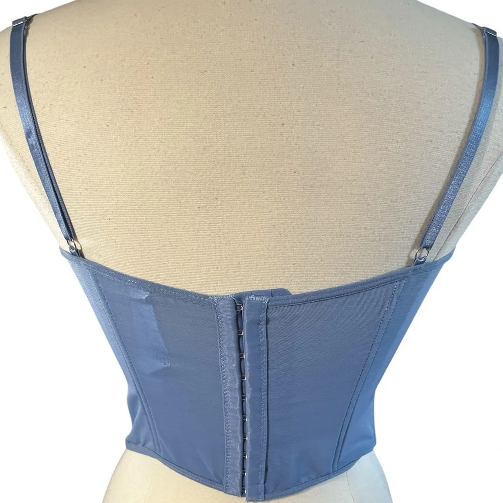 Dealmore Lace Bustier Corset Blue Lace w/adjustable straps and fit Size Medium - Picture 4 of 8